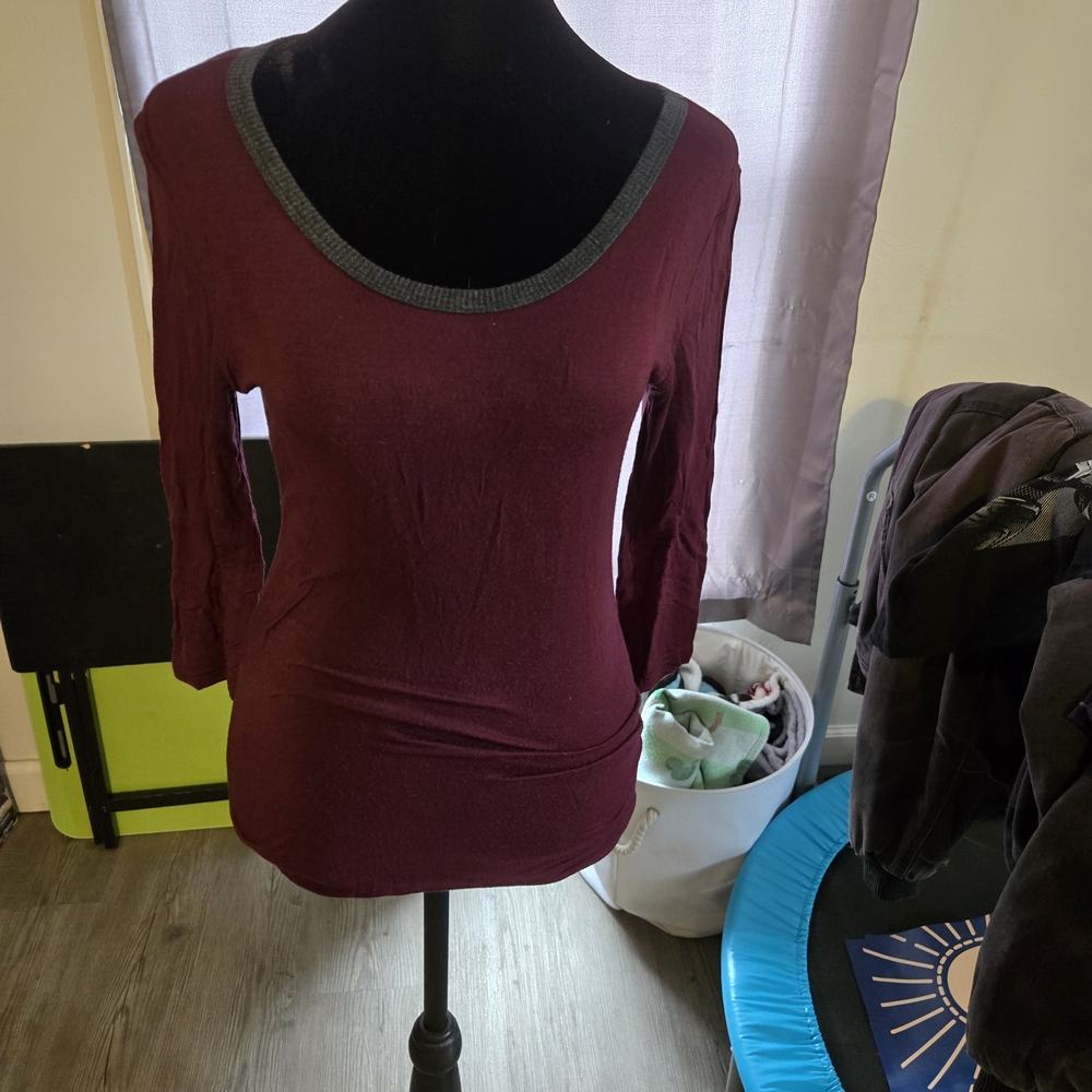 American Dream Maroon Top with Charcoal Trim